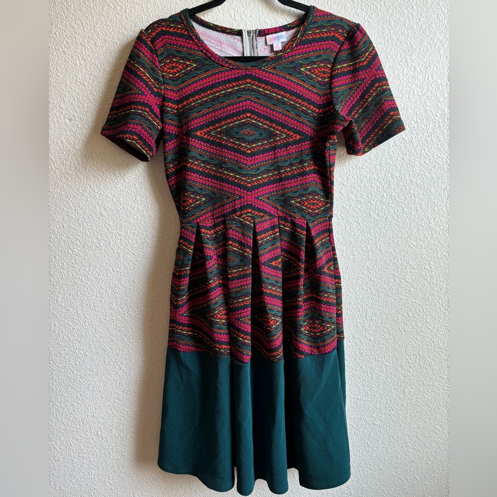 LulaRoe fit and flare short sleeve dress